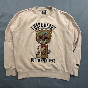 Sniper Gang Sweatshirt Mens M Kodak Heartless Bear Pullover Hip Hop Rap Brown